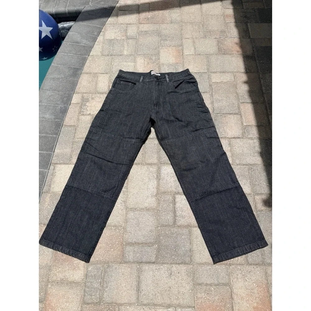 Sliders Made With Kevlar Motorcycle Riding Protective Black Jeans Men's 34x30 - Picture 2 of 9